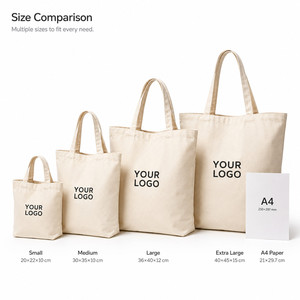 Custom Logo Heavy Duty <b>Canvas</b> Tote <b>Bag</b> Reusable Cotton Shopping <b>Bag</b> Multi Size Eco Friendly Market Handbag for Wholesale - Product Image 5