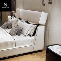 Lit double de style italien moderne minimaliste luxueux sur mesure au prix d'usine pour villa, lit de mariage, lit de chambre d'hôtel