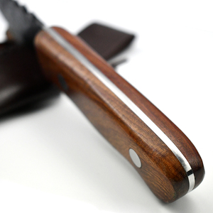 Free Sample Customized OEM Supported Handmade Forged Camping Hunting Survival Pocket Knife Industrial Grade Wooden Handle - Product Image 5