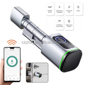 Aplikasi Tuya kata sandi <span class=keywords><strong>Digital</strong></span> kartu Mechanicak kunci cerdas kunci silinder pintar untuk kamar tidur pintu depan - Product Image 1