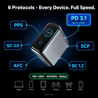 Chargeur portable 148W GaN ignifuge avec écran LED 3C1A PD3.1 Super Fast Charging certifié CE FCC RoHS OEM/ODM Logo personnalisé