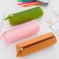 Porte-stylos portable en feutre avec fermeture éclair, grande capacité, durable, pour le bureau ou l'école, élégant organisateur de crayons
