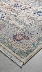 Alfombra de lana estilo persa Oushak con diseño de medallón, rectangular, para sala de estar, con base de goma antideslizante - Product Image 3