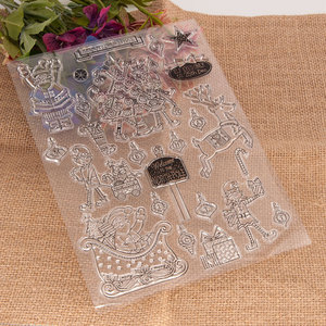Timbres transparents à motifs <span class=keywords><strong>de</strong></span> Noël pour la création <span class=keywords><strong>de</strong></span> cartes, le <span class=keywords><strong>scrapbooking</strong></span> DIY, timbres en relief transparents pour la décoration photo, timbre personnalisé - Product Image 3