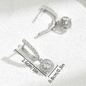 Drop <b>Earrings</b> With Zircon And Diamond Accents For Women Party Jewelry Stainless Steel Ear <b>Post</b> Bezel Setting EH4585 - Product Image 4