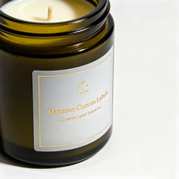 Étiquettes personnalisées Haoxuan pour bougies en verre foncé, autocollants adhésifs imprimés en PET transparent avec encre blanche et feuille d'or pour pots de bougies haut de gamme