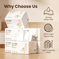 Grand paquet de 3 plis de serviettes en papier de soie Boîte entière de papier hygiénique pour bébé et famille à usage domestique