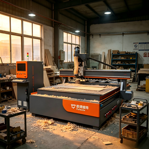 เครื่องเราเตอร์ CNC แบบ Nesting ATC พร้อมโต๊ะสุญญากาศ เลื่อยวงเดือน ขนาดพื้นที่ทำงาน 4x8 1328 สำหรับทำบานตู้ - Product Image 1