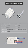 Lámpara LED Shinehchip AC220V 100W, Sensor de doble puerta de alta calidad, Sensor de movimiento de onda manual, interruptor de inducción para muebles de armario