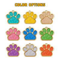 Pendentif d'identification pour animaux de compagnie en forme d'os, en alliage métallique, personnalisable au laser, anti-perte, avec paillettes, pour collier de chien ou de chat