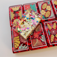 Tuiles de Mahjong Américaines en Papier Rouge Vin de Noël, Ensemble de 160 Tuiles, Artisanat Acrylique Premium, Collection Designer Inspirée des Fêtes, Festif