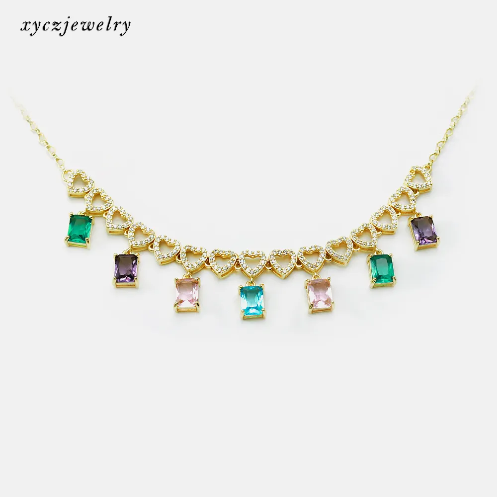 Роскошные бразильские красивые цветные ожерелья-Чокеры женские Позолоченные Разноцветные стеклянные ювелирные изделия ожерелья