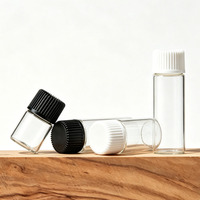 Botol Vial Kaca Mini Amber Brown 1ml 2ml 3ml 5ml dengan Tutup Sekrup dan Sumbat untuk Sampel Tes Minyak Esensial Cair