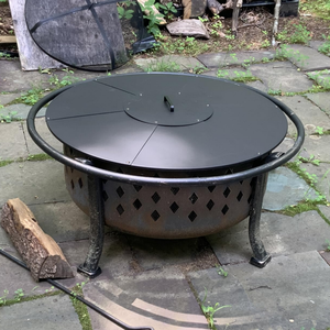 Coperchio Personalizzato per Braciere da 42 Pollici, Copertura Rotonda per Caminetto Esterno, Protegge dai Scintille e Spegne il Fuoco - Product Image 5
