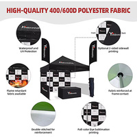 Carpa Plegable Resistente con Impresión Personalizada de Logotipo, Estructura de Acero, para Ferias Comerciales y Publicidad al Aire Libre