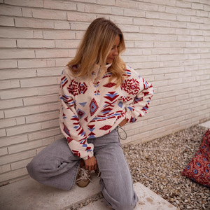 <span class=keywords><strong>Felpa</strong></span> in <span class=keywords><strong>peluche</strong></span> autunnale Casual Anti-Pilling Anti-strizzacervelli con stampa geometrica azteca occidentale da <span class=keywords><strong>donna</strong></span> 2025 - Product Image 5