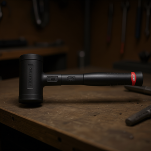 Martillo de goma 374 G con mango negro y punta roja para trabajos de precisión - Product Image 3