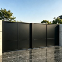 Portail coulissant motorisé automatique avec photocellule de sécurité, design cantilever en bronze, portail électrique en aluminium pour villa, extérieur, hôtel
