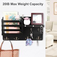 Dekoratif Anahtar Askısı 6 Kancalı Kolay Kurulum Doğal Ahşap Anahtar ve Posta Tutucu Duvara Monte Ev Girişi Dekoru