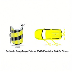 Car Saddles Garage Bumper Protector 25x40x1.5cm <b>Yellow</b> Black Car <b>Stickers</b> - Product Image 2