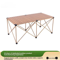 Outdoor-Camping-Klappgarnitur: Tisch und Stuhl im Eierrollen-Design aus Aluminiumlegierung, rechteckig für bequemes Sitzen – ideal für den Frühling