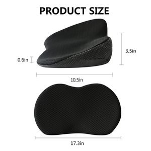 Coussin de siège de voiture en mousse à mémoire de forme, support lombaire, rehausseur de hauteur, noir, respirant, rectangulaire, pour conducteur et siège arrière - Product Image 4