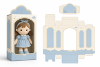 Boîte d'emballage personnalisée pour poupée en peluche avec fenêtre transparente, boîte cadeau en papier pour jouet