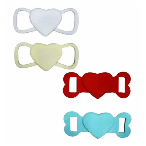 Personalized Custom Silicone ID Name Pet Tag Collar Accessories Silicone Puppy Cat Dog Nameplate Silicone Air Tags