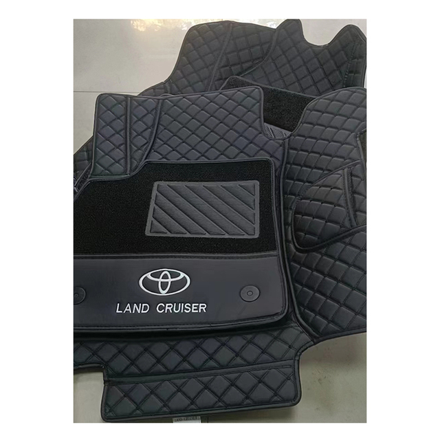 Customized 1:1 Size Double Leather Floor Mat for Premium Car Mats 10mm Thick Full Set for PRADO////