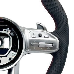 Volante de Cuero Negro para <span class=keywords><strong>Mercedes</strong></span> <span class=keywords><strong>Benz</strong></span> W205 W208 GLC 300 W212 W213 W253 E43 S550 X253 - Product Image 6