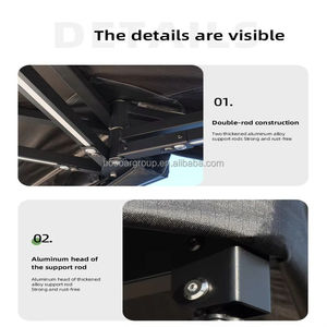 Auvent latéral de voiture Premium 180 degrés avec éclairage LED, tailles 2m et 2.5m, pour SUV <span class=keywords><strong>4x4</strong></span> tout-terrain, camping, <span class=keywords><strong>tente</strong></span> de toit à ouverture rapide, une chambre - Product Image 3