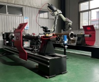 Station de travail robotisée de soudage MAG/MIG Kawasaki BA006L pour bride de tuyau avec positionneur servo et système MIG pulsé Panasonic