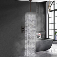 Ensembles de robinets de douche en bronze huilé personnalisés de 16 pouces Système de douche de salle de bain Système de pomme de douche à effet pluie monté