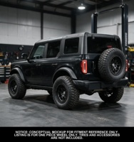S3-00009 17-22 Llantas de aluminio forjado personalizadas con diseño de plato profundo de malla negra mate, estándar DOT, para Ford Bronco