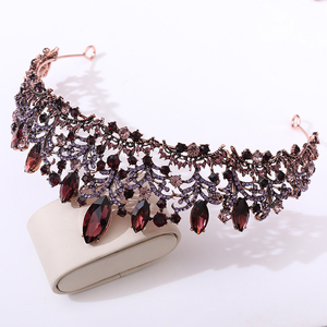 Amazons – accessoires de cheveux de mariage, couronne de luxe exquise faite à la main en alliage de cristal, coiffure - Product Image 3