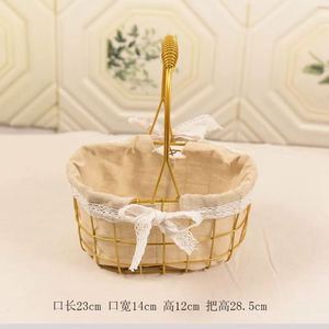 Iron-framed, fabric-lined <b>baskets</b>, rattan, willow, straw, hand-held woven <b>baskets</b>, flower <b>baskets</b>, bamboo <b>baskets</b>, modern - Product Image 4