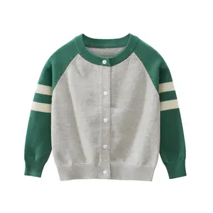 Venta caliente de primavera barato de punto suéter de los niños de Moda Verde niños diseño de suéter