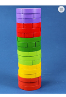 Jeu de construction interactif en bois pour fête, cadeau, artisanat, nouveauté, puzzle, tour ronde, blocs empilables, Jenga géant, jeu d'escalade éducatif DIY