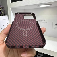 Étui de téléphone en fibre d'amid véritable pour 15/15plus/15pro/15PROMAX avec anneau magnétique et métallique