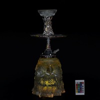 Narguilé moderne aigle Shisha narguilé 6 couleurs LED cristal transparent lumière créative Style arabe résine matériel