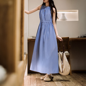 Maden của phụ nữ không tay Maxi Dress bán buôn rắn pháp xếp li bãi biển phong cách giản dị khu nghỉ mát mặc flowy mùa xuân mùa hè dài ăn mặc - Product Image 2