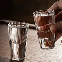 Ensemble de verres à shot en cristal transparent taillé au diamant, faits à la main, haut de gamme, classiques et réutilisables, avec carafe brillante pour liqueur, vodka et saké