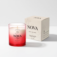 Bougie parfumée pour la maison personnalisable NOVA, un cadeau idéal, fabriquée à partir de cire de soja et de noix de coco entièrement naturelle, avec boîte