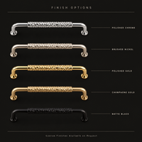 Poignées de meubles en alliage de zinc argenté, style martelé, 128 mm, personnalisées OEM, pour armoires de cuisine en bois.