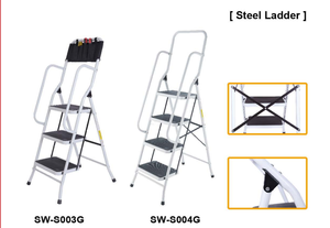 Mục mới an toàn thép Thang gia đình 2-5 bước có thể gập lại thang với tay vịn có thể tháo rời - Product Image 5