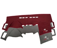 Housse de tableau de bord de voiture de luxe en peluche courte Luerman, antidérapante, avec garniture personnalisée et motif brodé pour Toyota Hilux