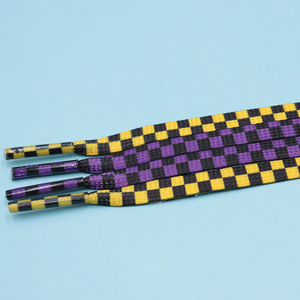 Cordones Planos Personalizados de 8mm con Diseño a Cuadros de Dos Tonos para Calzado Deportivo Casual y Zapatos de Skateboard - Product Image 5