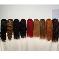 Grosir Wig 13x4 Full, Rambut Brazil 100% Asli, Gelombang Air Warna Ginger, Rambut Virgin Remy Transparan untuk Wanita Kulit Hitam