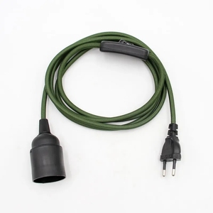 <span class=keywords><strong>Cable</strong></span> <span class=keywords><strong>Textil</strong></span> de 2 Metros <span class=keywords><strong>con</strong></span> <span class=keywords><strong>Enchufe</strong></span> Europeo de 220V, Portalámparas E27, <span class=keywords><strong>Cable</strong></span> de Alimentación <span class=keywords><strong>con</strong></span> <span class=keywords><strong>Interruptor</strong></span> de Encendido/Apagado para Kits de Iluminación Colgante - Product Image 4