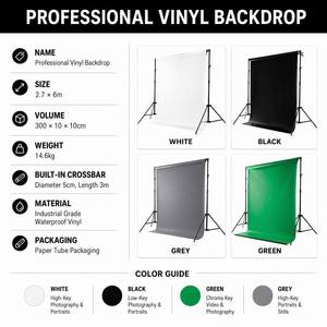 Sfondo in Vinile Bianco Puro Infinity 2,72x6m 510gsm per Fotografia con Barra in Alluminio per Studio Foto e Video - Product Image 3